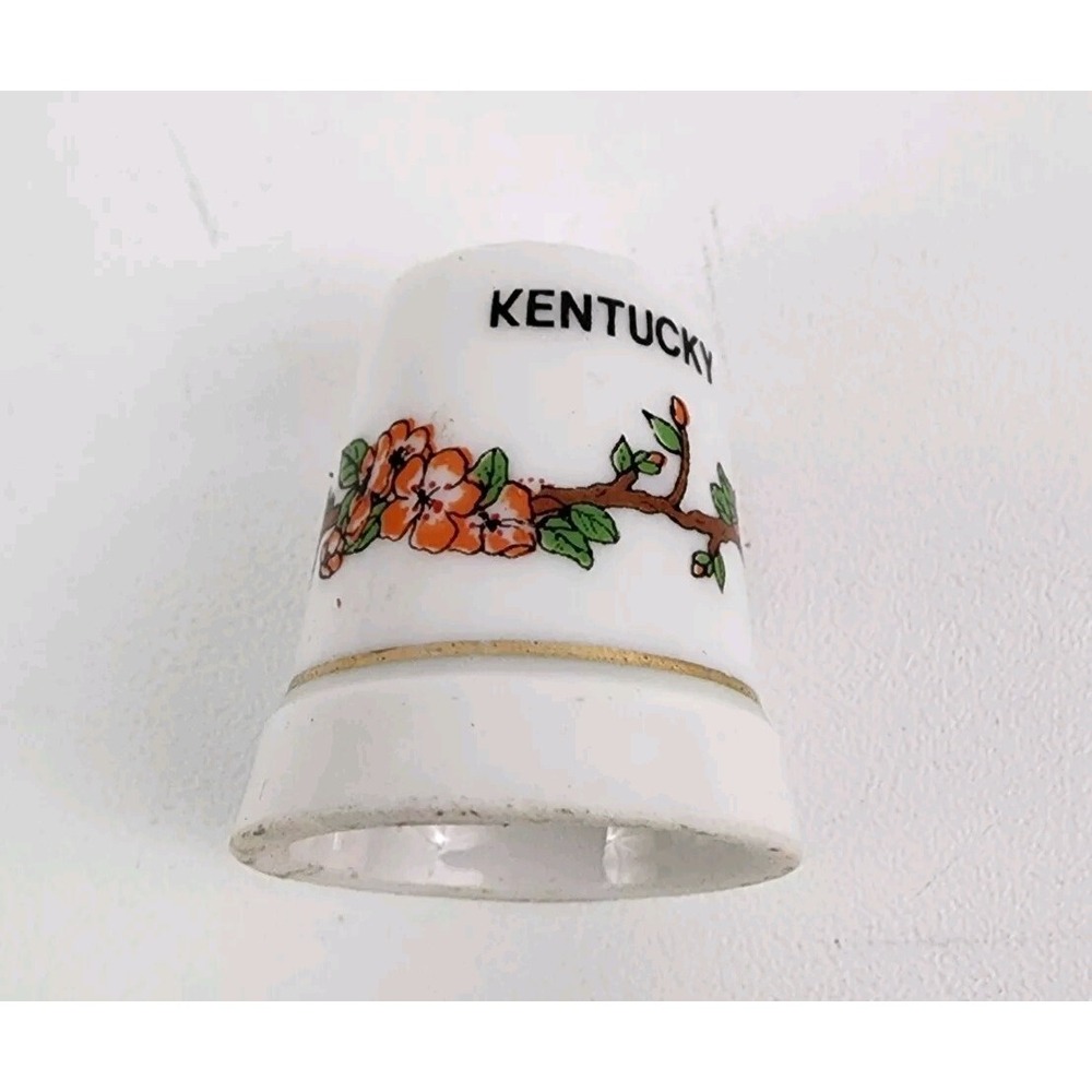 Porcelain Thimble, Collectible, Souvenir‎ Kentucky